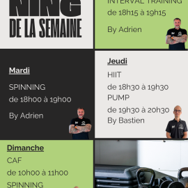 image : GRILLE HORAIRE SALLE : INSCRIVEZ-VOUS ET BENEFICIEZ D'UNE SEMAINE GRATUITE !